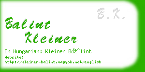 balint kleiner business card